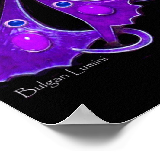 Poster PEACOCK, violet bleu violet noir (Coin)