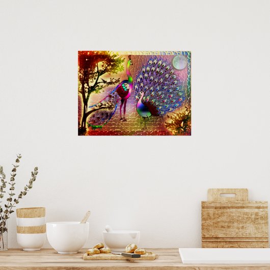 Poster Peacocks2 (Cuisine)