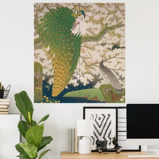Poster Peacocks and Cherry Tree (1925) (Bureau à domicile)