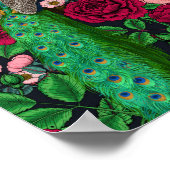 Poster Peacocks dans le jardin rose 2 (Coin)