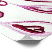 Poster PEACOCKS EN AMOUR, Rouge et Blanc (Coin)