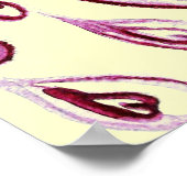 Poster PEACOCKS IN LOVE, Red and Cream (Coin)