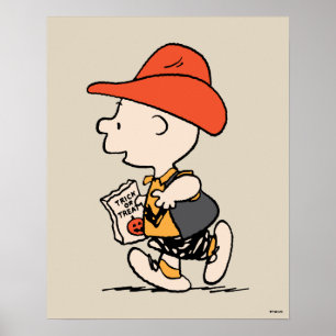 Poster Peanuts Charlie Brown Cowboy Halloween