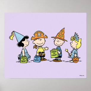 Poster Peanuts Halloween Trick or Treaters