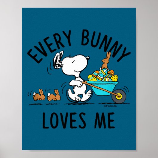 Poster Peanuts - Pâques - chaque lapin m'aime Peanuts -  (Devant)