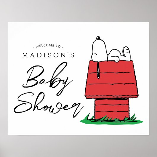 Poster Peanuts Snoopy Dog House - Baby shower (Devant)