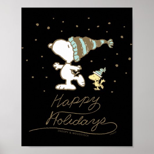 Poster Peanuts Winter Skating T Shirt  (Devant)