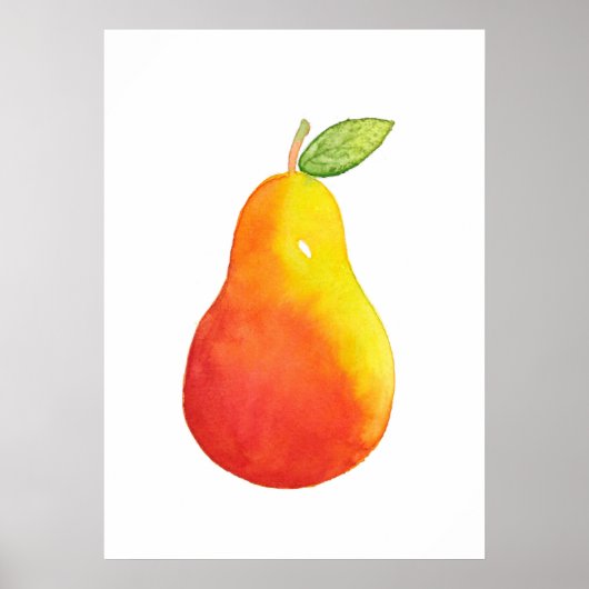 Poster Pear aquarelle (Devant)