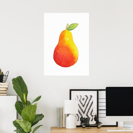 Poster Pear aquarelle (Bureau à domicile)