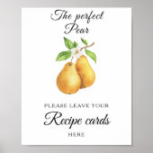 Poster Pear bridal shower Your recipe card here (Devant)