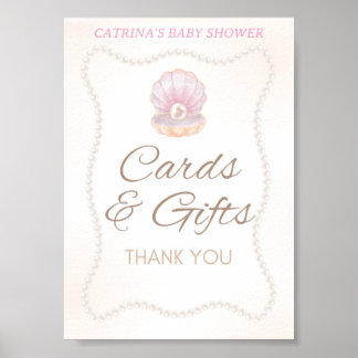 Poster Pearl Baby Shower Game Sign