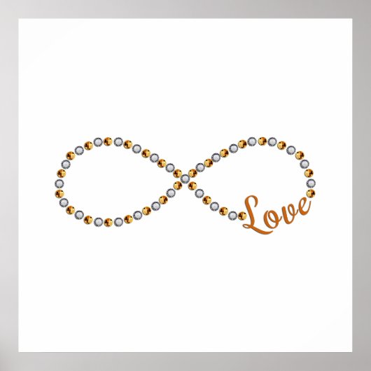 Poster Pearl Diamond Gold Infinity Love (Devant)