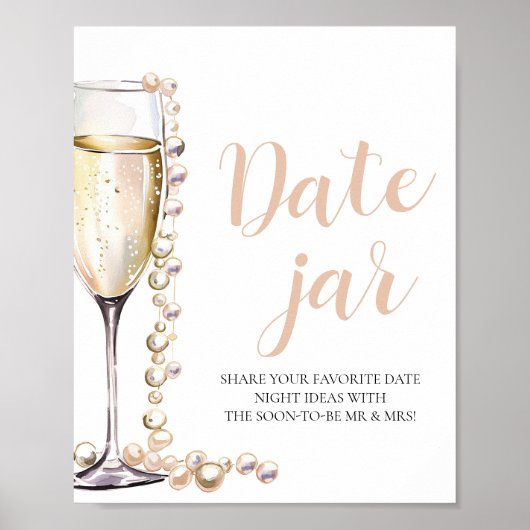 Poster Pearl et Prosecco Date Nuit Idées Date Jar (Devant)