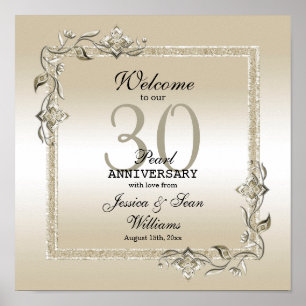 Poster Pearl Gem & Parties scintillant 30e anniversaire d