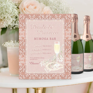 Poster Pearl & Prosecco Blush & Rose Gold Mimosa Bar