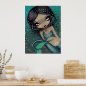 Poster Pearl Swirl Mermaid ART IMPRIMER Big Eyed Mermaid (Cuisine)
