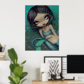 Poster Pearl Swirl Mermaid ART IMPRIMER Big Eyed Mermaid (Bureau à domicile)