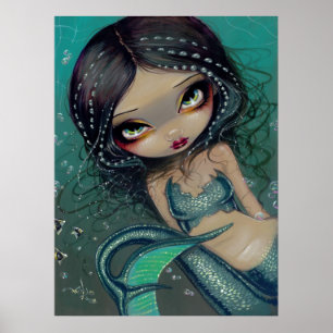 Poster Pearl Swirl Mermaid ART IMPRIMER Big Eyed Mermaid