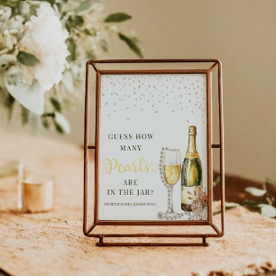 Poster Pearls Prosecco Devine Combien De Jeu De Fête des 