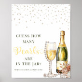 Poster Pearls Prosecco Devine Combien De Jeu De Fête des  (Devant)