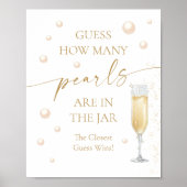 Poster Pearls Prosecco Fête des mariées Devine Combien De (Devant)