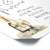 Poster Pearls Prosecco Fête des mariées Panneau du livre  (Coin)