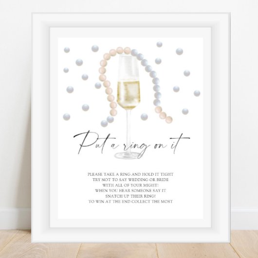 Poster Pearls & Prosecco - mettre une bague sur le jeu
