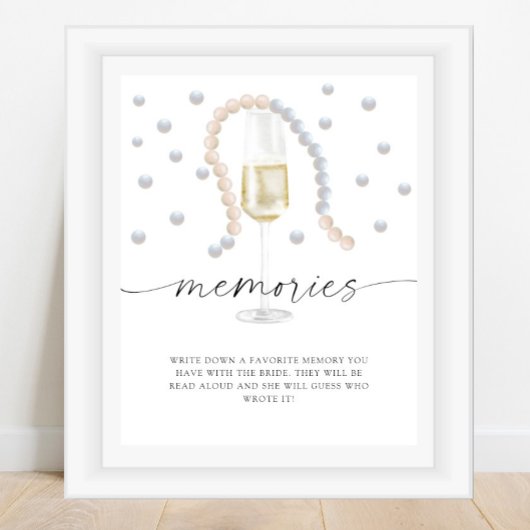 Poster Pearls & Prosecco - souvenirs avec la mariée