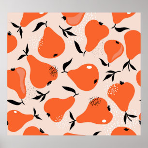 Poster Pears Galore : Papier peint Vintage coloré