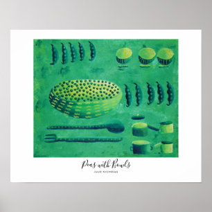 Poster Peas avec Bowls Peinture