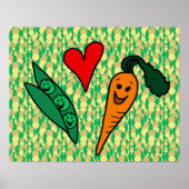 Poster Peas Lots Carottes, Vert et Orange Design (Devant)