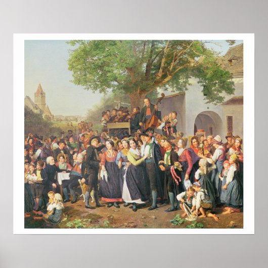 Poster Peasant Wedding in Lower Austria (oil on canvas) (Devant)
