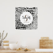 Poster Peau animale en noir et blanc (Cuisine)