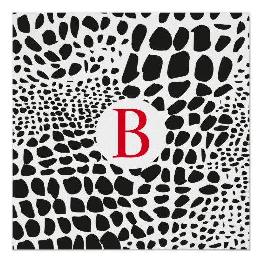 Poster Peau d'animal en noir et blanc (Devant)