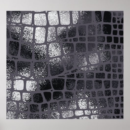 Poster Peau de serpent noir métallique : Texture élégante (Devant)