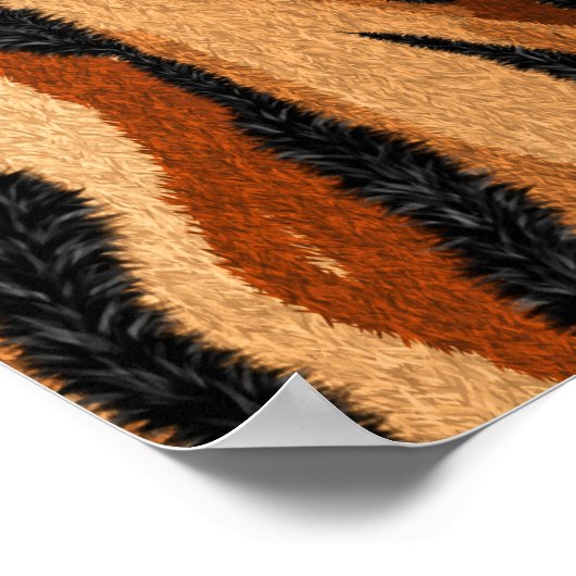 Poster Peau de tigre : motif sans couture dessiné à la ma (Coin)