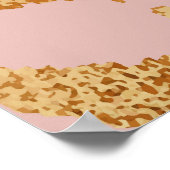 Poster Peau léopard, texture or rose (Coin)