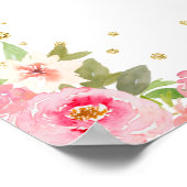 Poster Peau noire rose Fille Anniversaire Bienvenue (Coin)