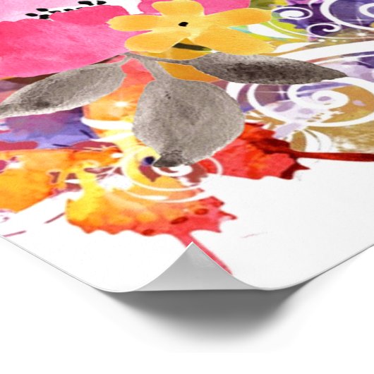 Poster Peau rose et violet sur (Coin)