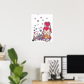 Poster PEBBLES™ Coeur pourpre (Bureau à domicile)