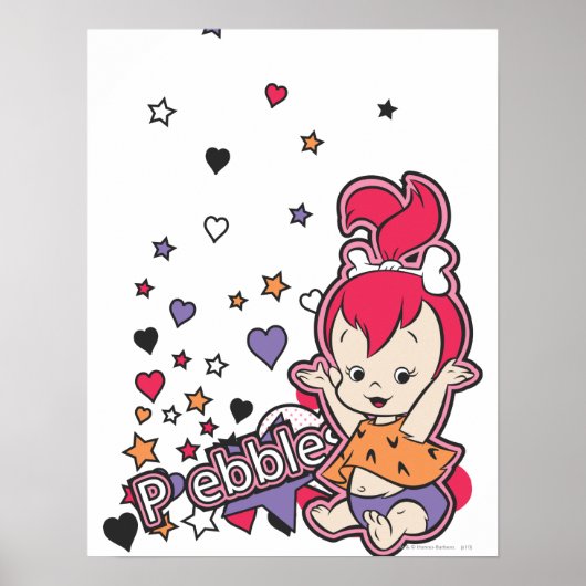 Poster PEBBLES™ Coeur pourpre (Devant)