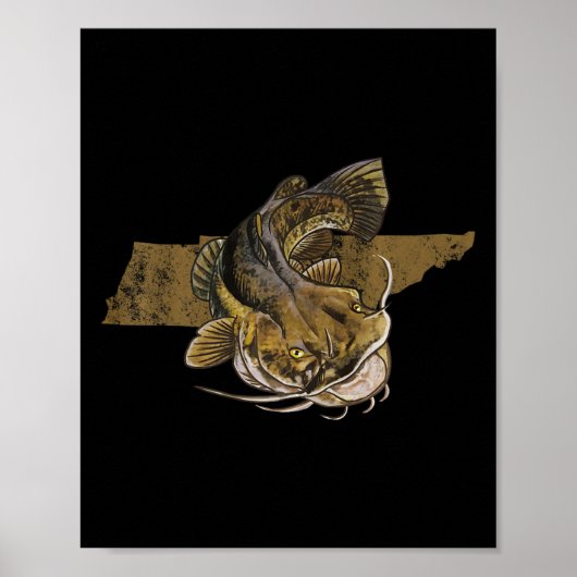 Poster Pêche à la catfish dans le Tennessee Catfish (Devant)