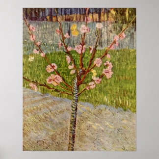 Poster Pêche à la floraison par Vincent Willem van Gogh