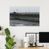 Poster Pêche à la jetée - Oak Island, NC (Bureau à domicile)