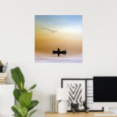 Poster Pêche à la ligne sur le lac (Bureau à domicile)