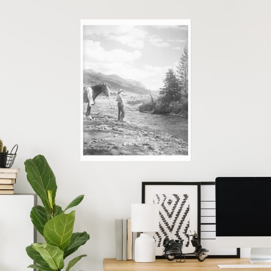 Poster Pêche à la mouche. (Bureau à domicile)