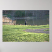 Poster Pêche à la mouche à l'étang (Devant)