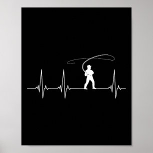 Poster Pêche à la mouche battement de coeur