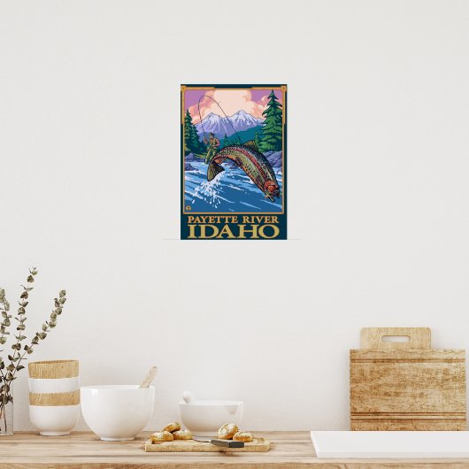 Poster Pêche à la mouche - rivière Payette, Idaho (Cuisine)