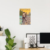 Poster Pêche à la mouche - Troutdale, Oregon (Bureau à domicile)